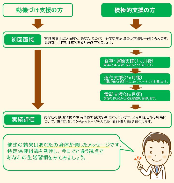 特定保健指導の流れイメージ